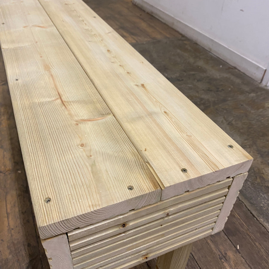 Wooden Decking Bench Smooth Seat