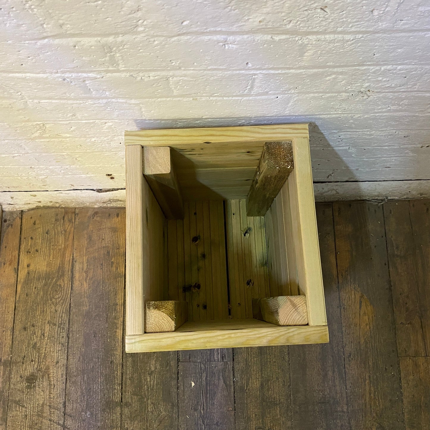 Small Square Wooden Decking Planter – Pressure-Treated Outdoor Herb & Patio Planter 35 × 35 × 47 cm