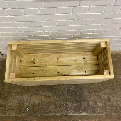 Tall Smooth Wooden Decking Patio Planter – 88 × 35 × 63 cm