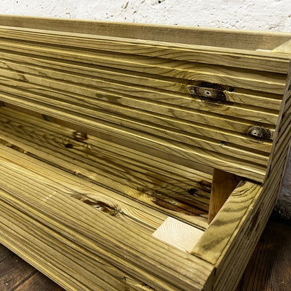 Large 2 – Tier Wooden Decking Planter – 88 × 35 × 33 cm