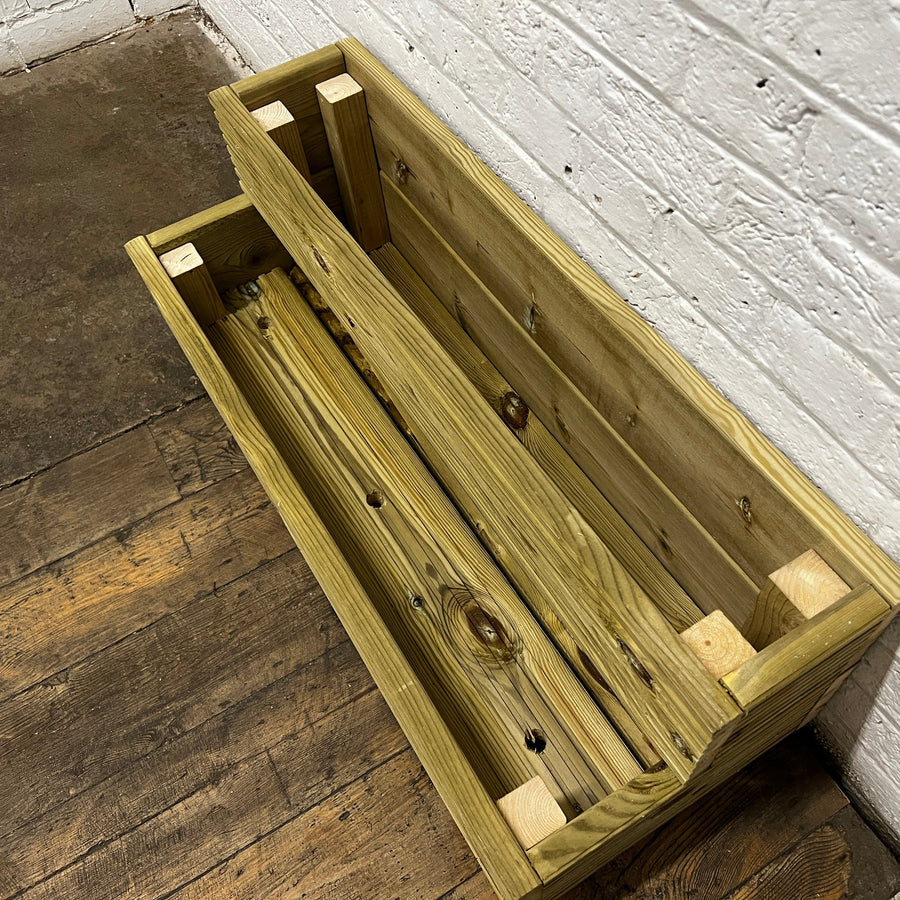 Large 2 – Tier Wooden Decking Planter – 88 × 35 × 33 cm