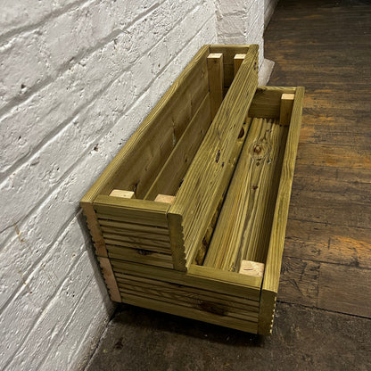 Large 2 – Tier Wooden Decking Planter – 88 × 35 × 33 cm