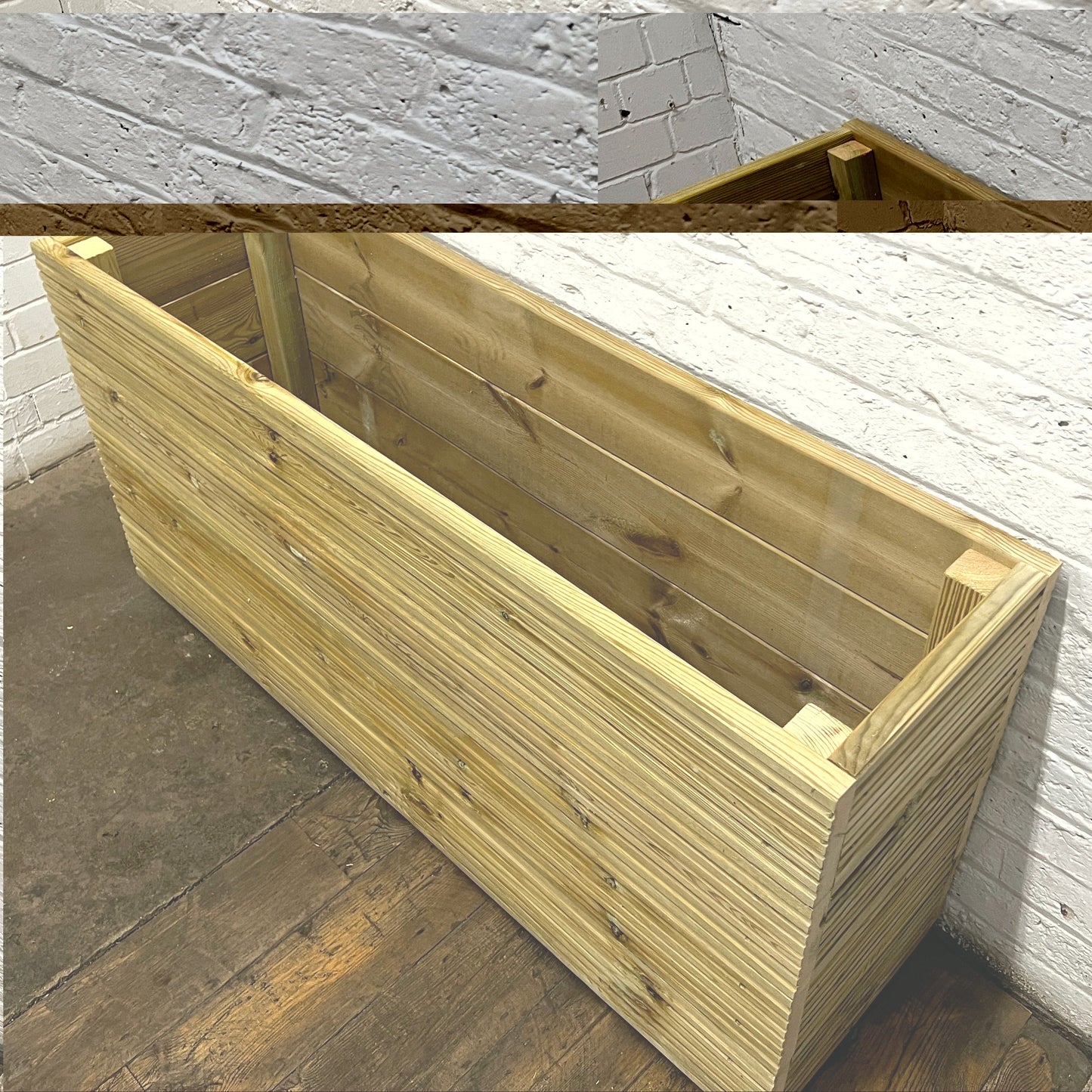 Tall 1-Meter Wooden Decking Planter – 100 × 35 × 63 cm