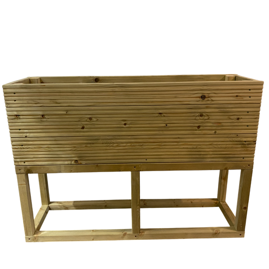 Large Raised 100 cm Wooden Decking Planter – Pressure-Treated Outdoor Garden Planter 100 × 35 × 96 cm