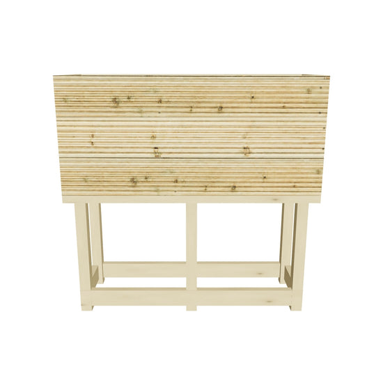 Interactive 3D model — 100 cm raised planter, 100 × 35 × 96 cm