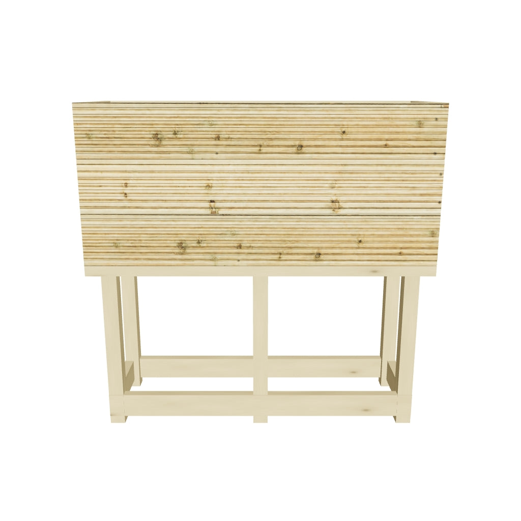 Interactive 3D model — 100 cm raised planter, 100 × 35 × 96 cm