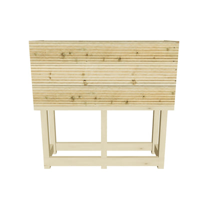 Interactive 3D model — 100 cm raised planter, 100 × 35 × 96 cm