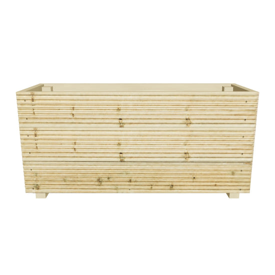 Interactive 3D model of the 100 × 35 × 48 cm three-board wooden planter