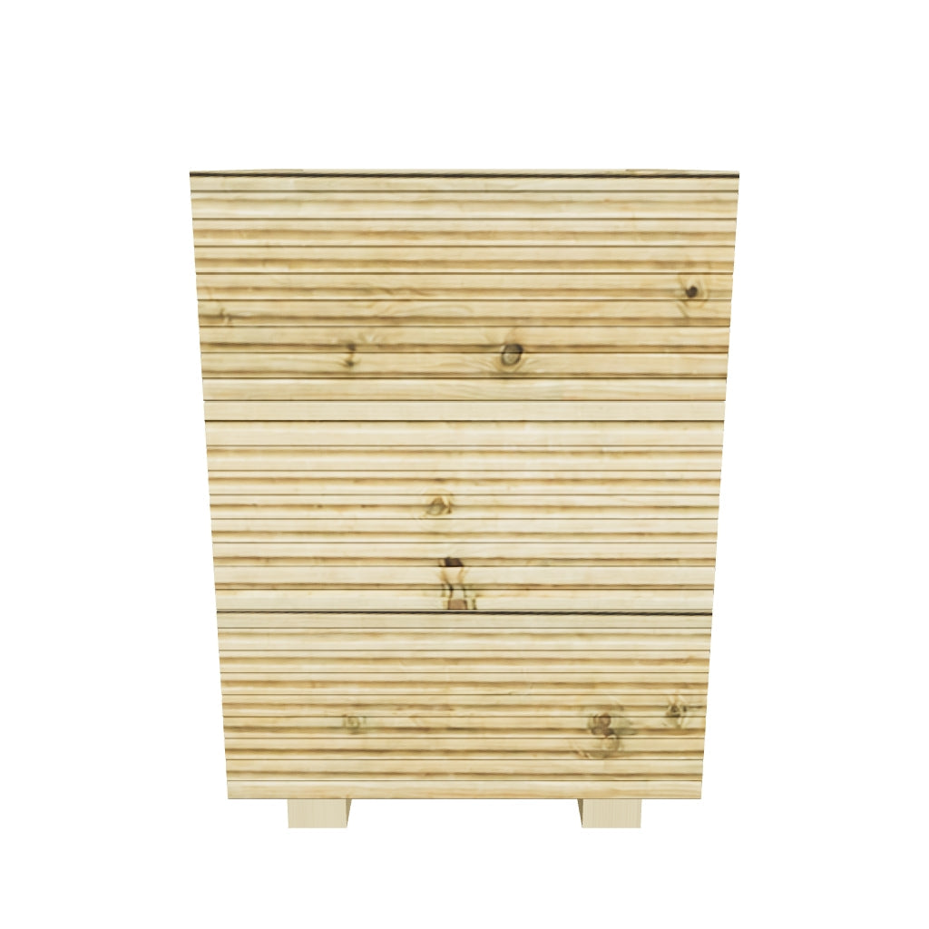 Interactive 3D model — 35 cm three board planter, 35 × 35 × 48 cm