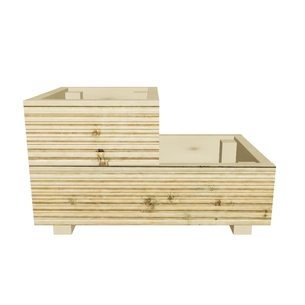 Interactive 3D model — 57 cm two step planter, 57 × 35 × 33 cm