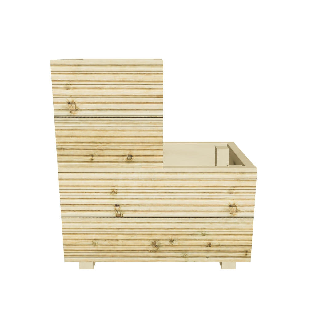 Interactive 3D model — 57 cm tall two step planter, 57 × 35 × 63 cm