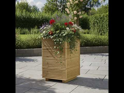 Small Tall Wooden Decking Planter – 35 × 35 × 63 cm