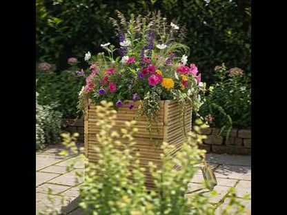 Large Square Tall Wooden Decking Planter  50 × 50 × 63 cm