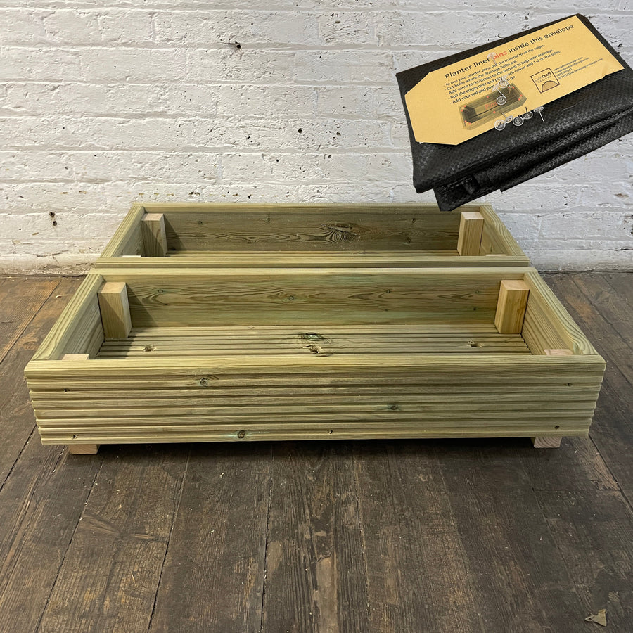 Set of two Single level Large Decking Patio Planter – 88 × 35 × 18 cm