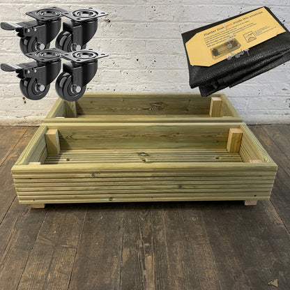 Set of two Single level Large Decking Patio Planter – 88 × 35 × 18 cm