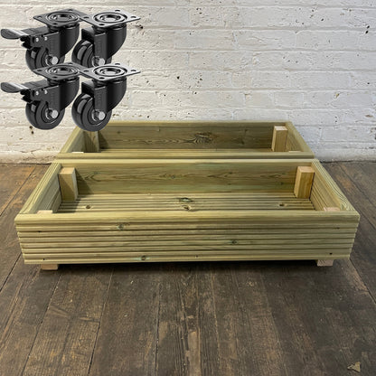 Set of two Single level Large Decking Patio Planter – 88 × 35 × 18 cm