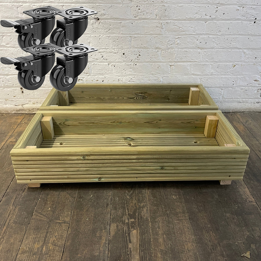 Set of two Single level Large Decking Patio Planter – 88 × 35 × 18 cm