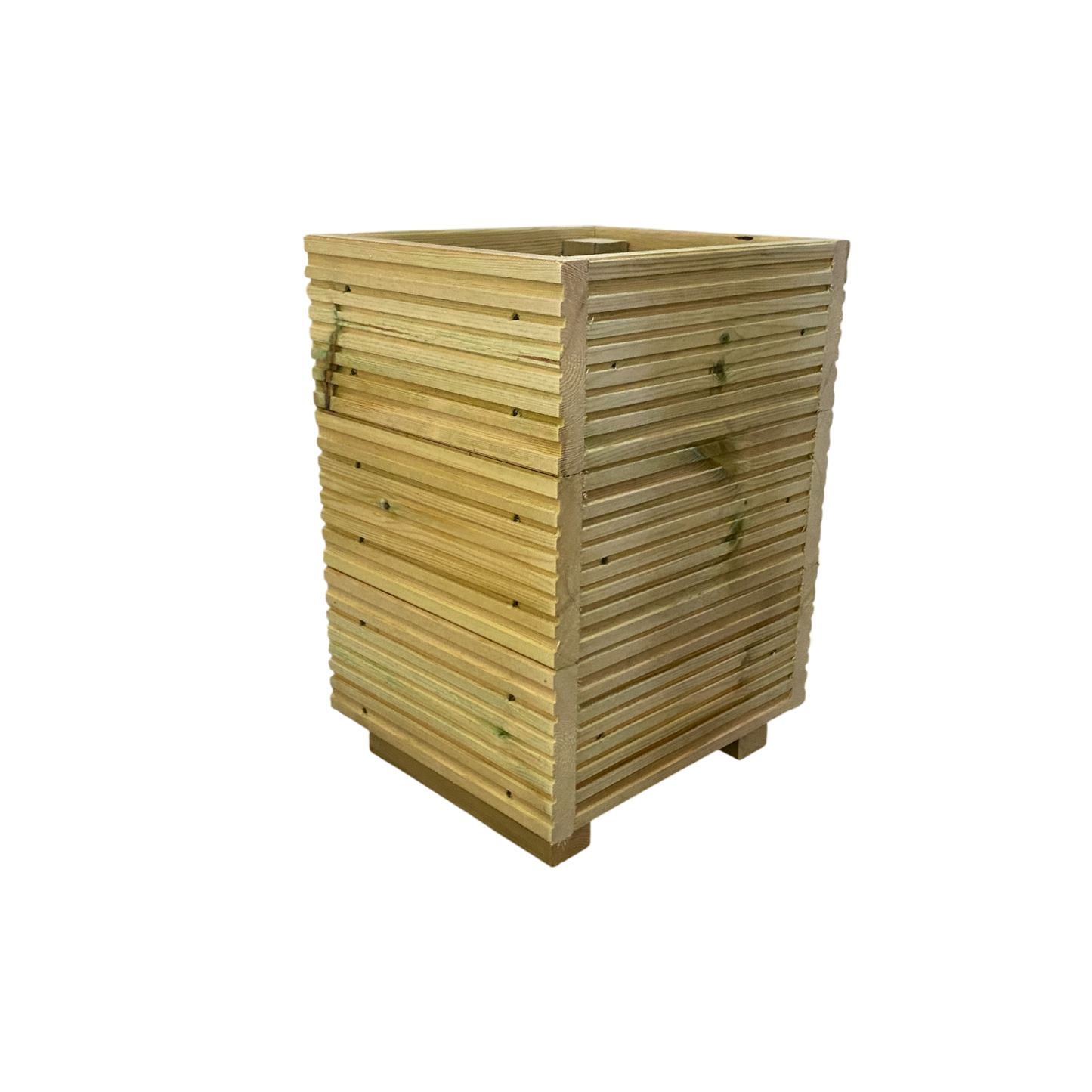 Small Square Wooden Decking Planter – Pressure-Treated Outdoor Herb & Patio Planter 35 × 35 × 47 cm