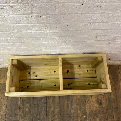 Large Decking Patio Planter With Central Divide 88 × 35 × 33 cm